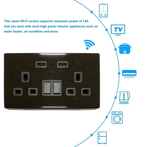 Alexa 13a Wall Switches Outlet Sockets British Standard Wall Socket With  Usb Port Wall Switch And Socket - Buy Alexa 13a Wall Switches Outlet Sockets  British Standard Wall Socket With Usb Port